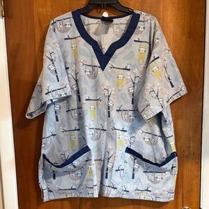 Sloth Scrub Top